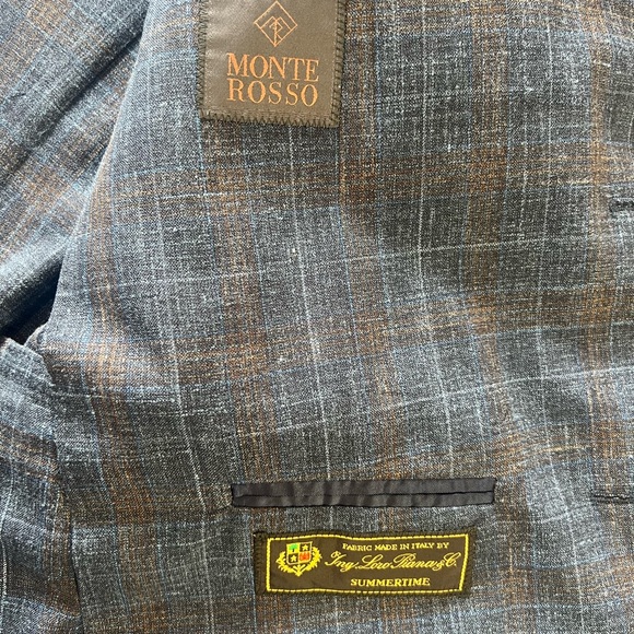 Monte Rosso Gray and Brown Checkered Blazer - Picture 3 of 4